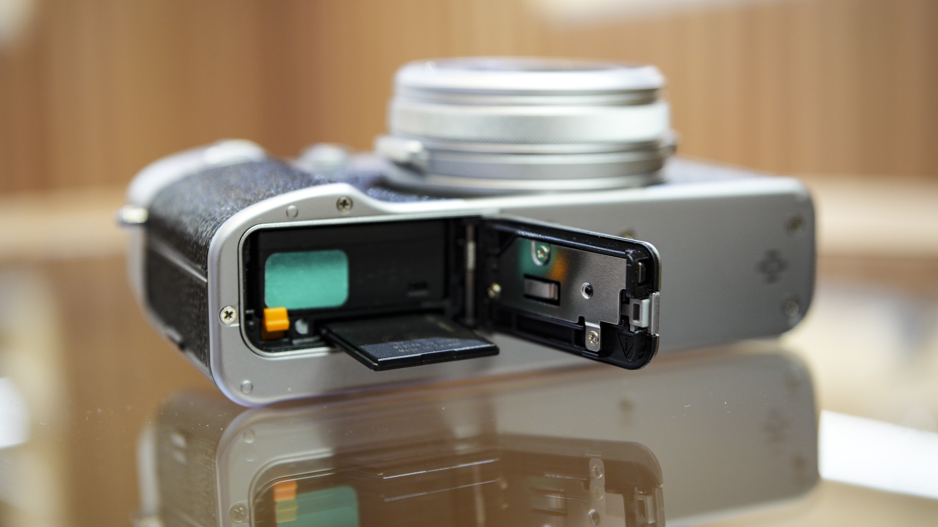 Memory card in place in the Fujifilm X100VI