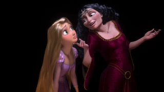 Mother Gothel and Rapunzel in Tangled.
