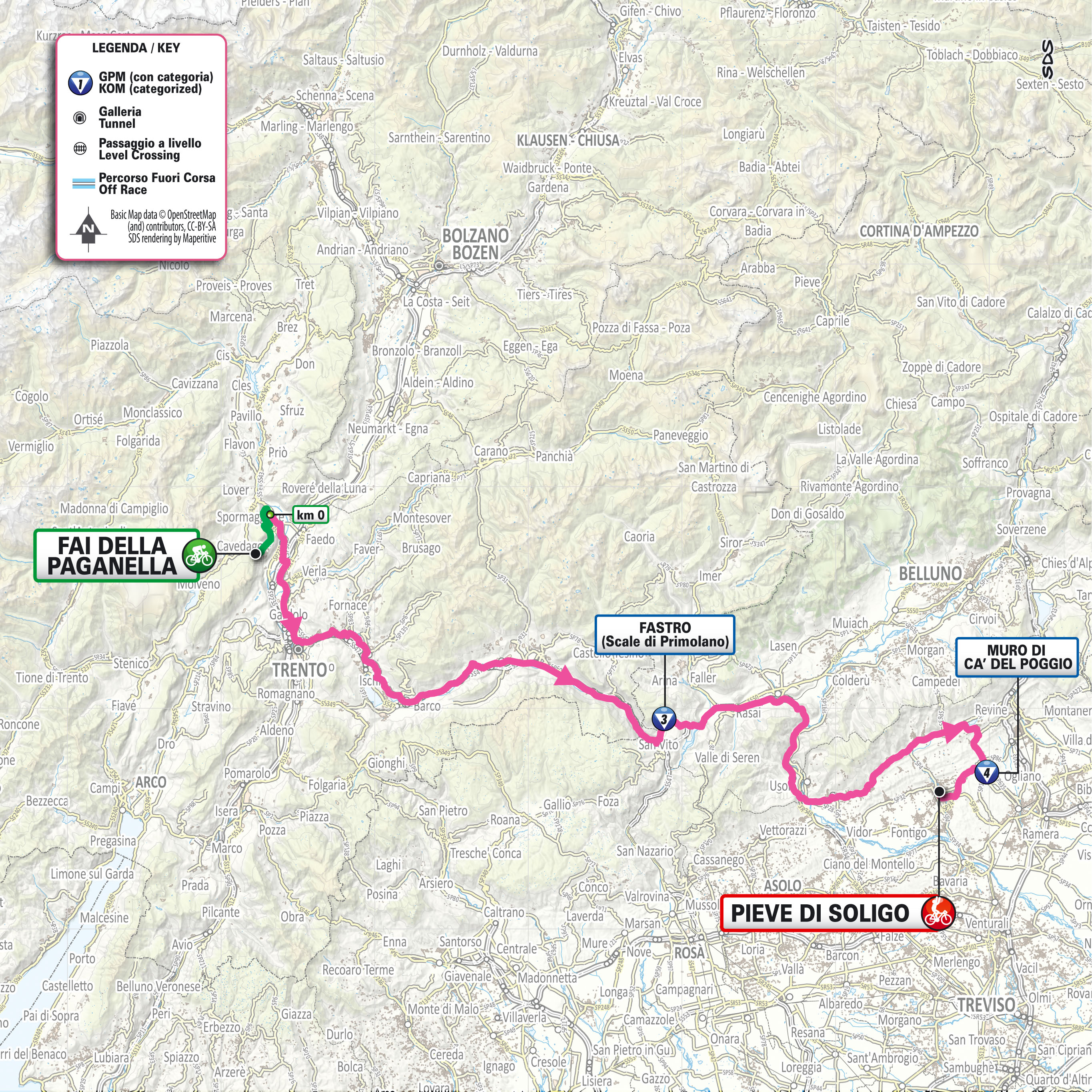 Giro d'Italia 2026 stage 18 map