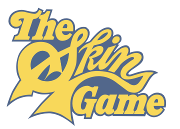 Logo of The Skins Game in yellow and blue-gray