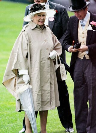 Queen Elizabeth II attends Ladies Day of Royal Ascot Races on June 21, 2007