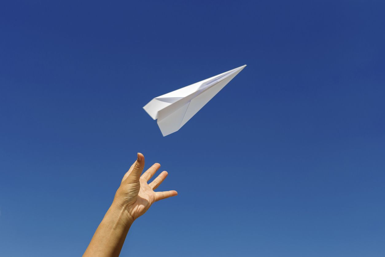 Paper airplane.