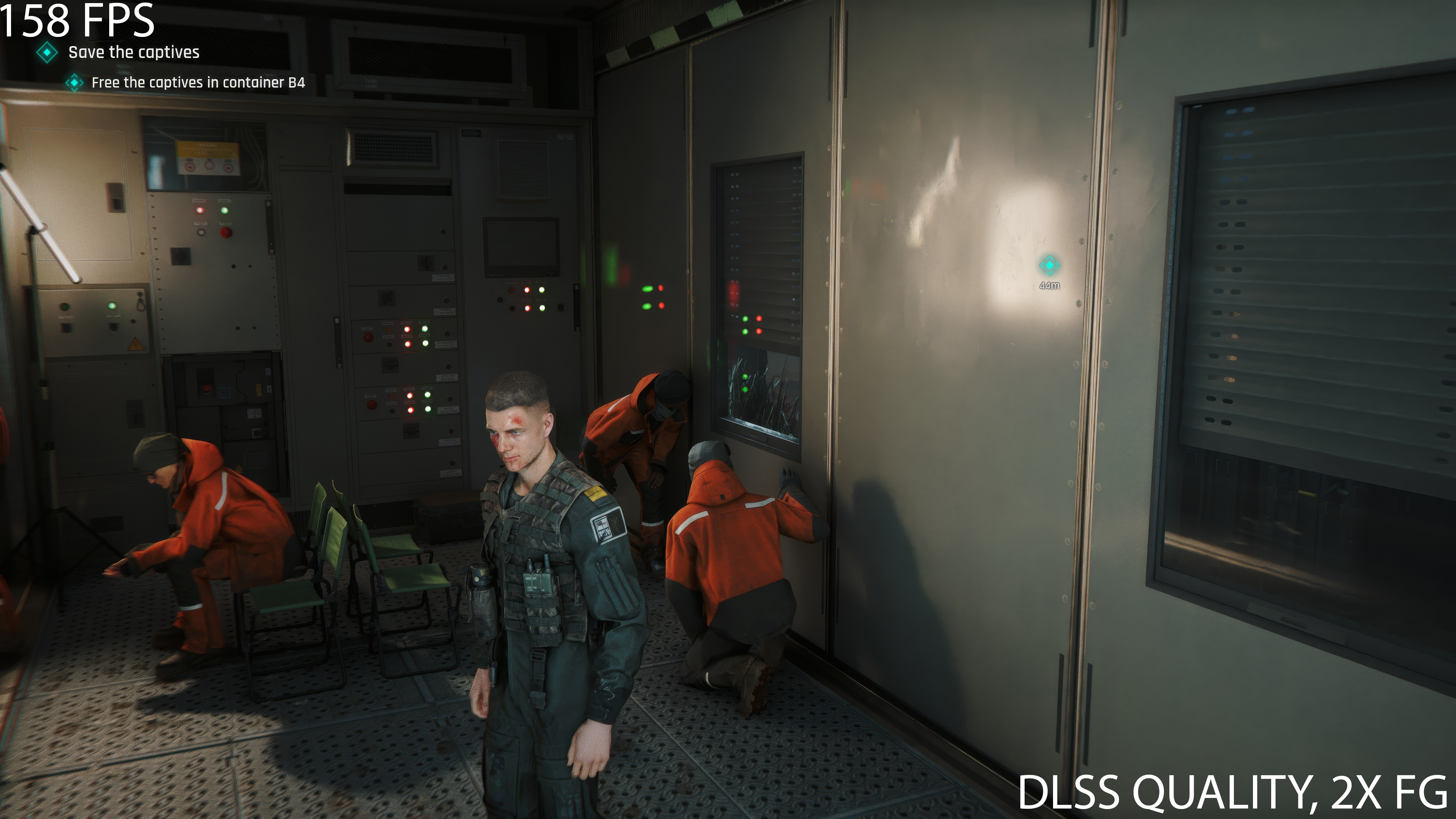 Screenshot of the game 007 First Light running on an Nvidia GeForce graphics card