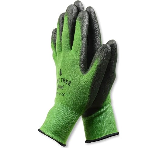 Pine Tree Tools Gardening Gloves for Women and Men, Bamboo Made, Mesh Type, Washable Premium Material, Rubber Gloves Coating for Superior Grip With Snug-Wrist Feature & Reinforced Finger Tips - S