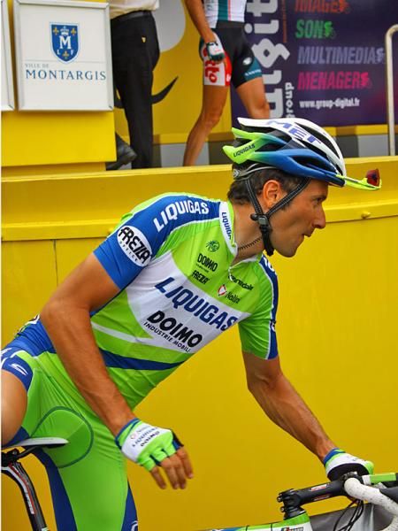 2010 Giro d'Italia winner Ivan Basso (Liquigas) saddles up for the day.