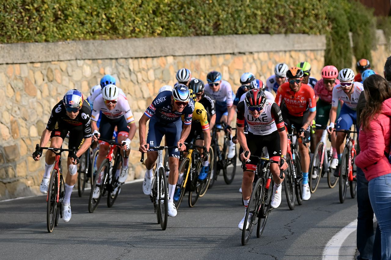 Wout van Aert, Mathieu van der Poel and Tadej Pogačar at Milan-San Remo