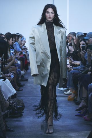 Model on runway wearing Khaite at New York Fashion Week S/S 2023