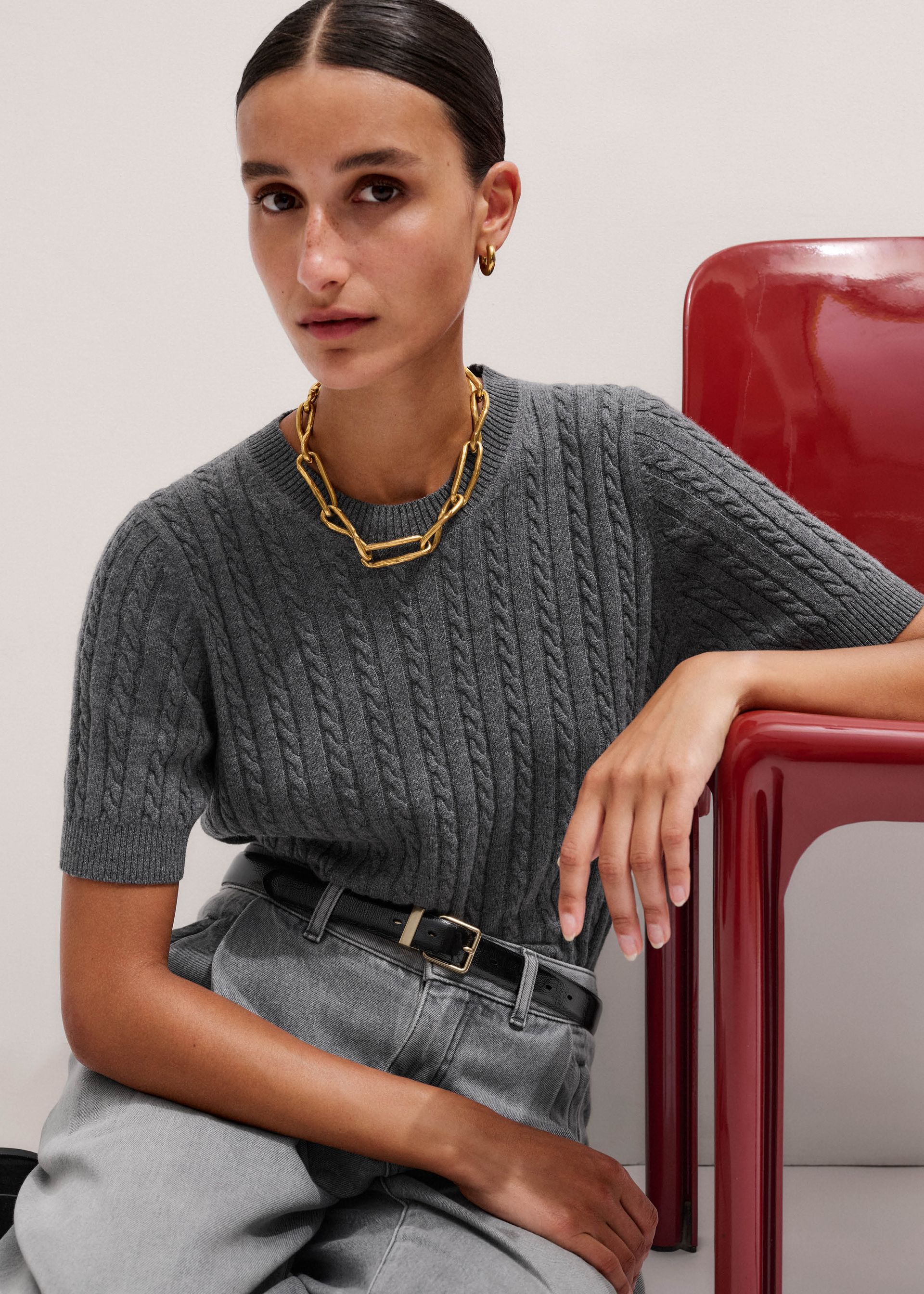 Micro Cable Knit Tee