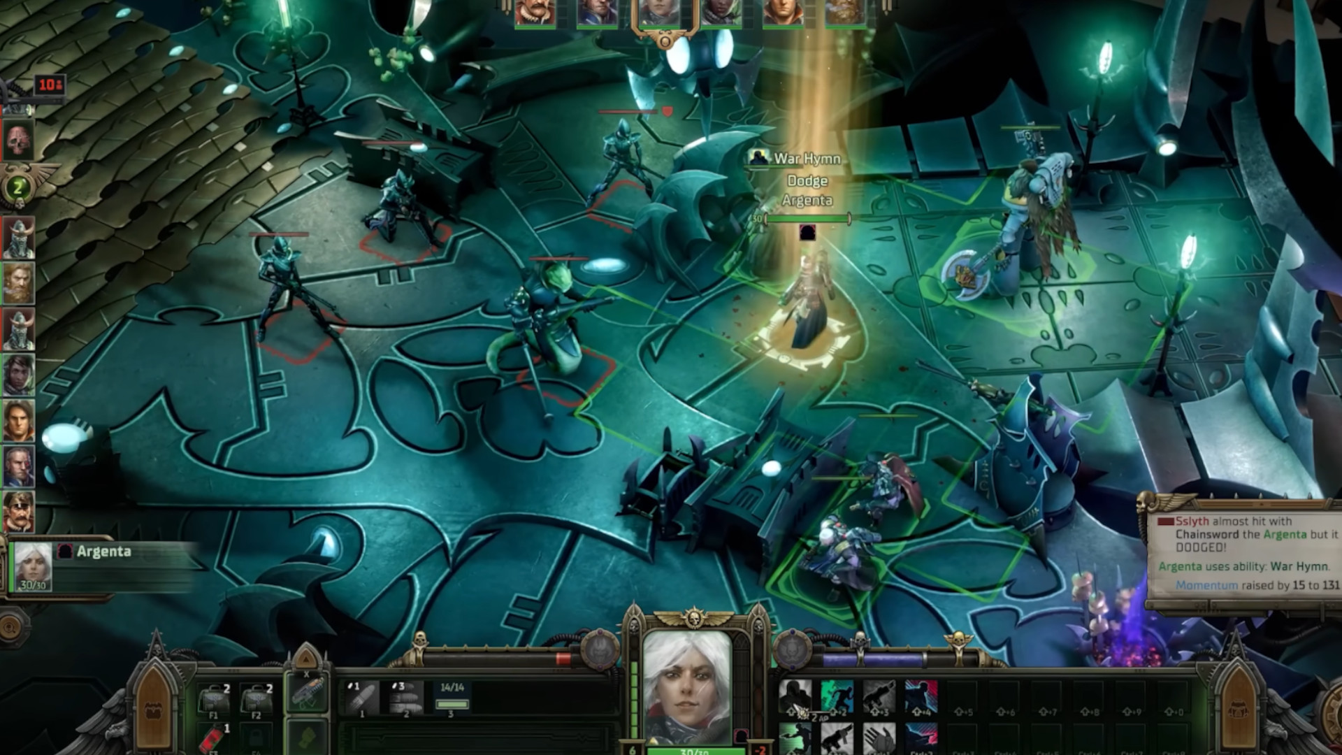 An overview of a battle during the sci-fi RPG Warhammer 40,000: Rogue Trader