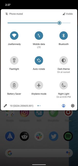 Android 10 Quick Settings