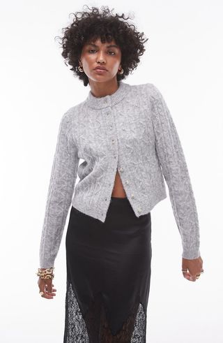 Cable Stitch Crop Cardigan