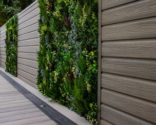 decking with cladded living wall from Composite Prime