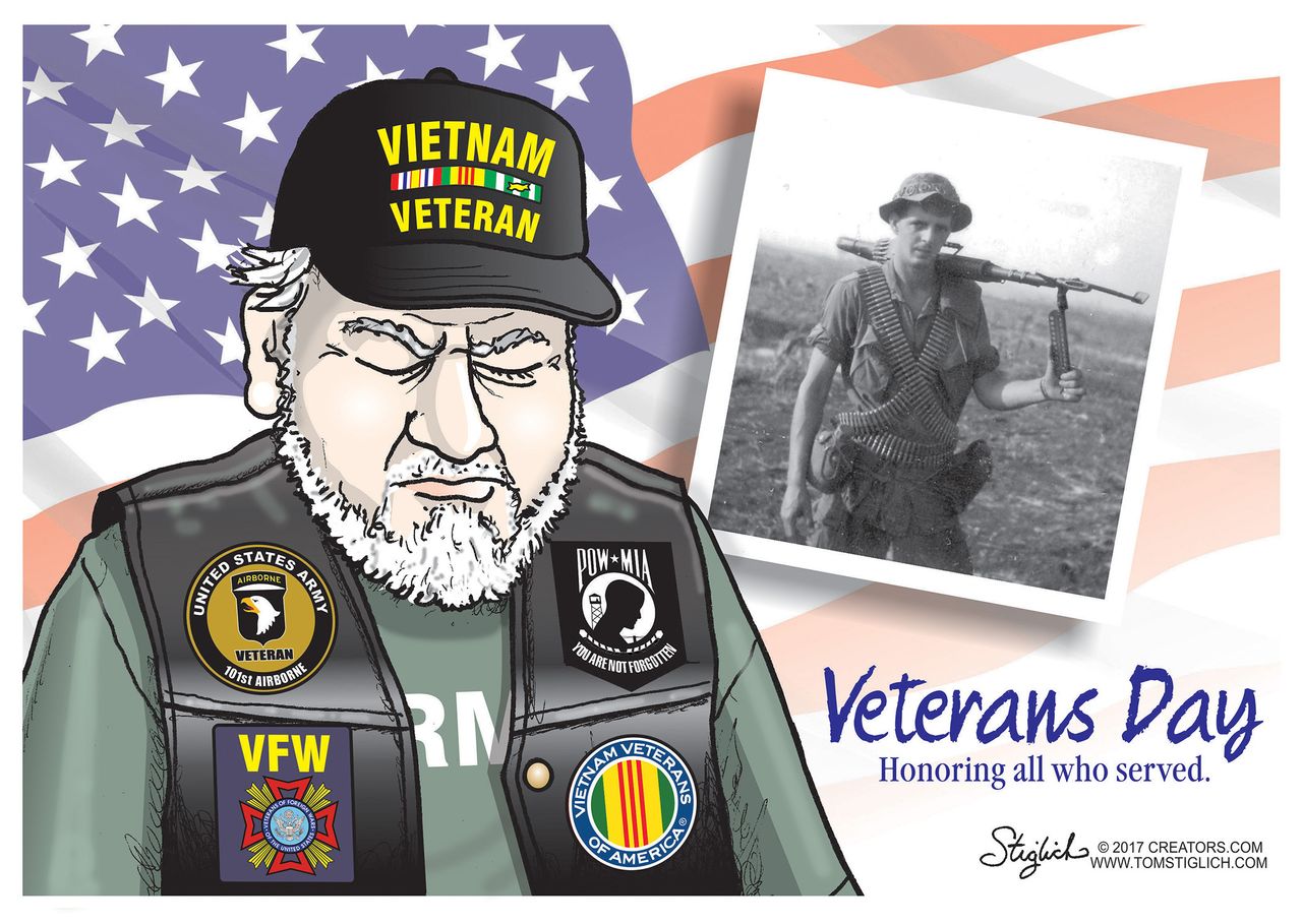 Political cartoon U.S. Veteran&amp;#039;s Day Vietnam