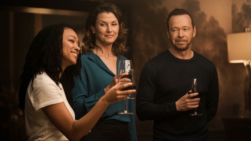 Lena toasting her family with Erin and Danny in Boston Blue Season 1x02