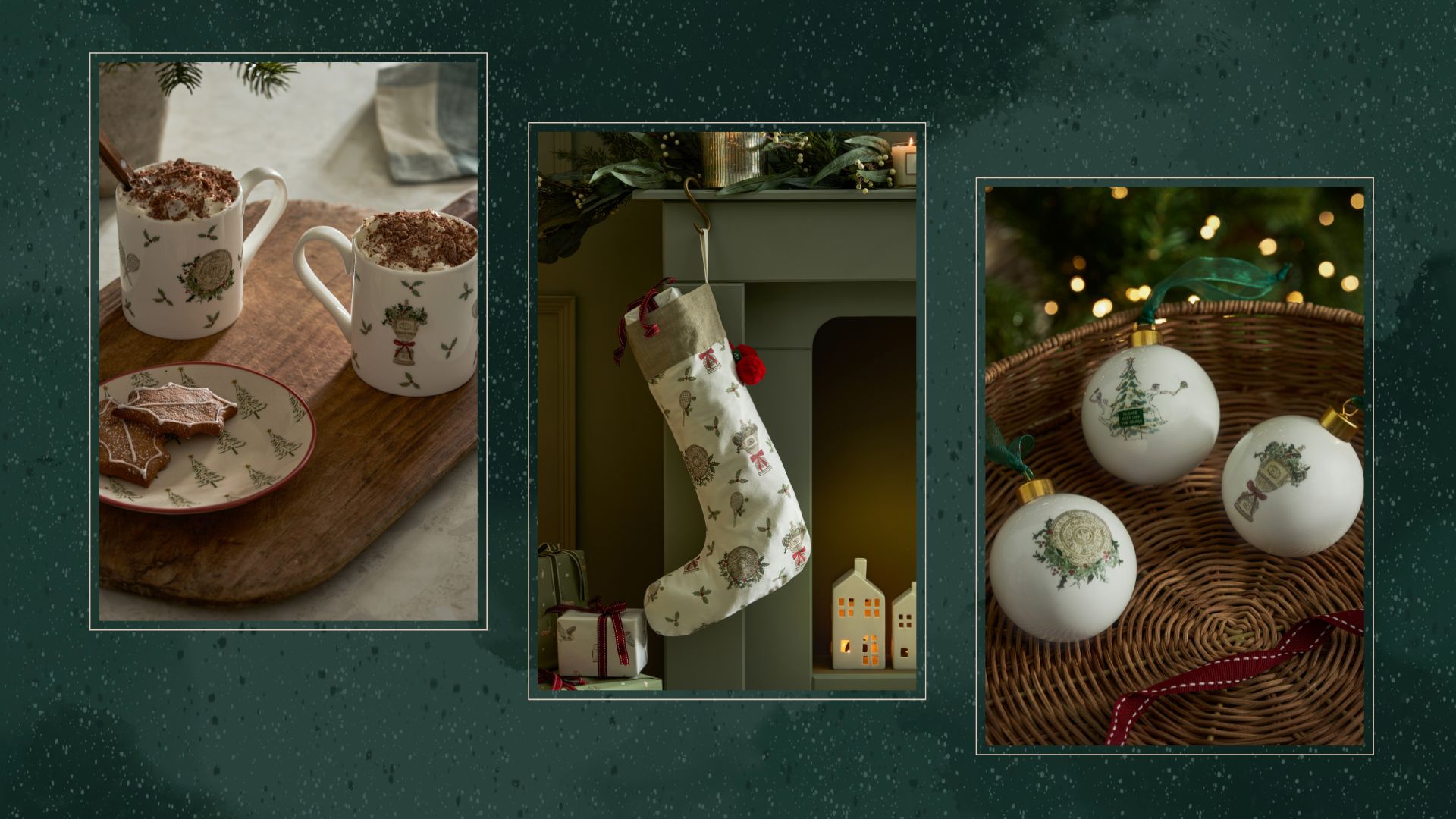  composite of three pieces from the wimbledon christmas collection