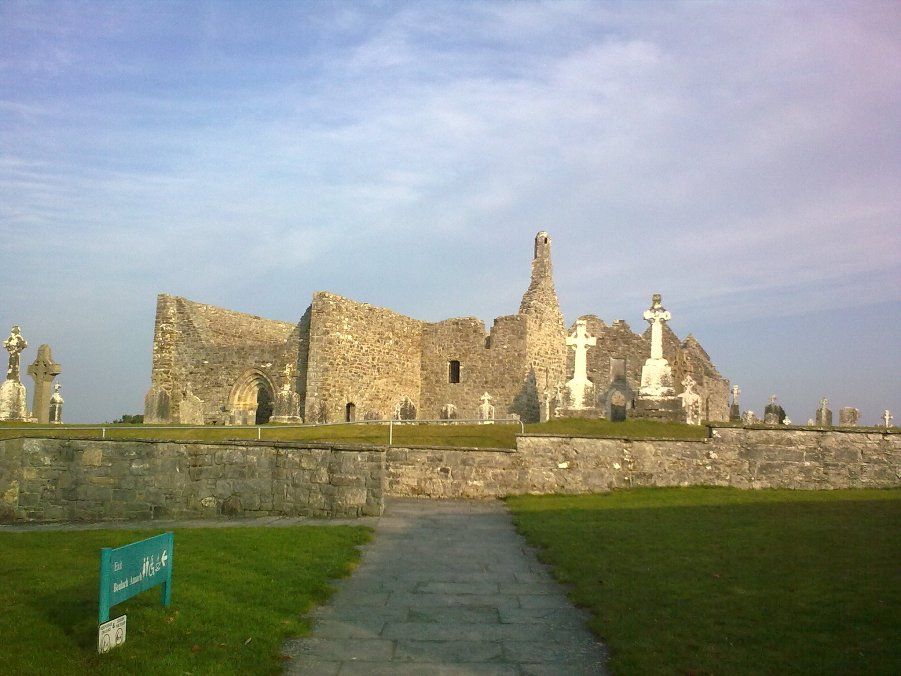 Clonmacnoise monastery in the Irish Midlands. This was a center of recording of annalistic manuscripts from around A.D. 700 to A.D. 1200. 