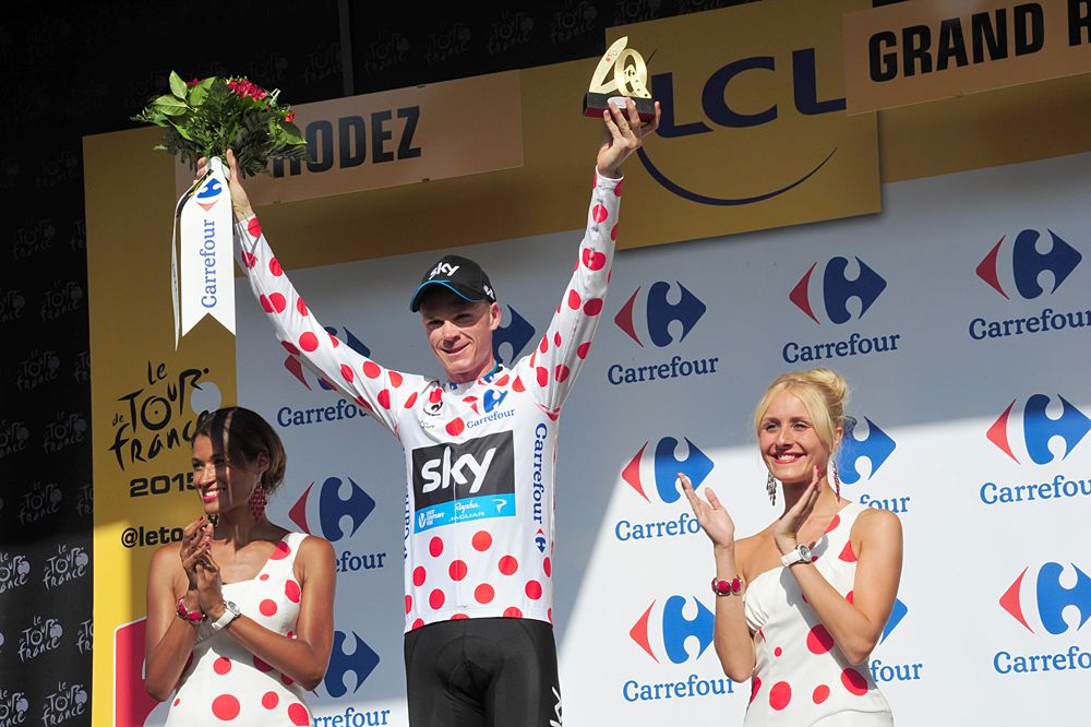 Chris Froome (Sky) leads the mountains classification too