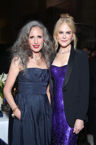 Andie MacDowell and Nicole Kidman attend the 2021 InStyle Awards at The Getty Center on November 15, 2021 in Los Angeles, California.