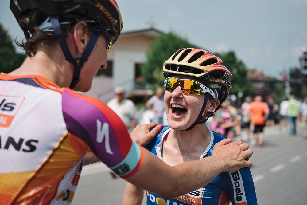Kasia Pawłowska congratulates Megan Guarnier