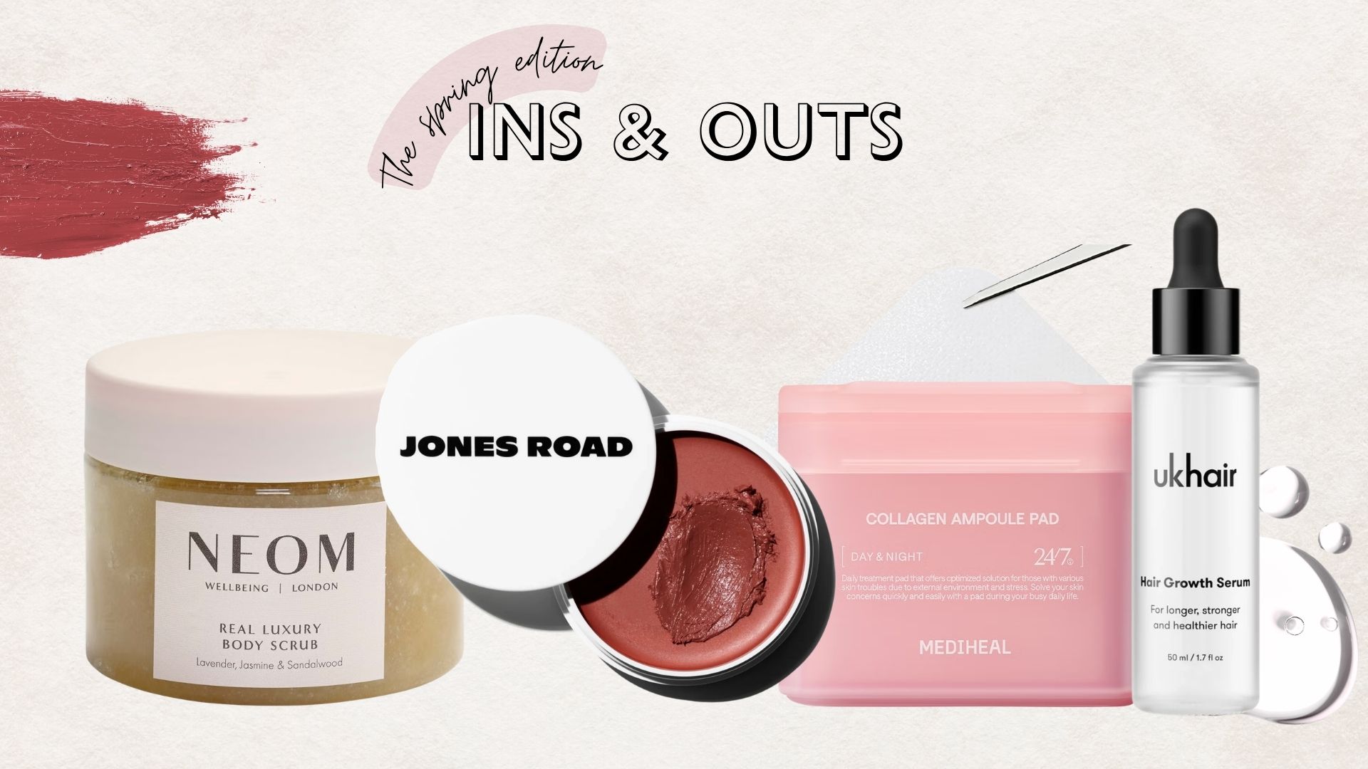 Our beauty team ring in spring with our ins and outs for the season ahead