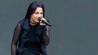 Amy Lee onstage with Evanescence in 2025
