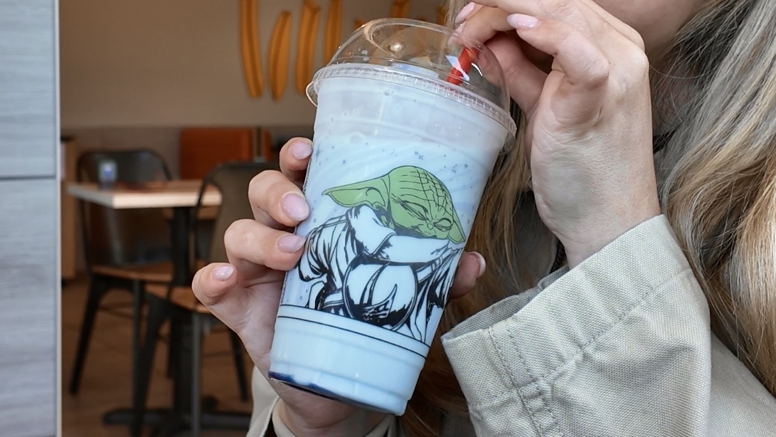 Grogu Blue Cookie Shake at Burger King