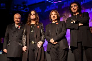 None more black: the classic line-up together again at the Reunion Press Conference at Whisky a Go Go on November 11, 2011