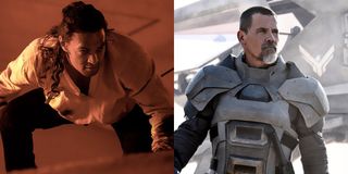 Jason Momoa as Duncan Idaho and Josh Brolin as Gurney Halleck in Dune