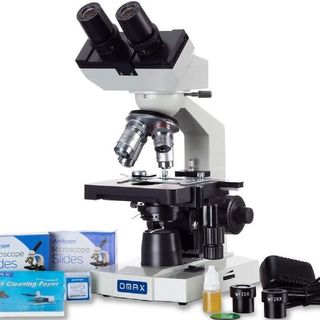 Product shot of Amscope OMAX 40x-2000x Lab LED Binocular Microscope