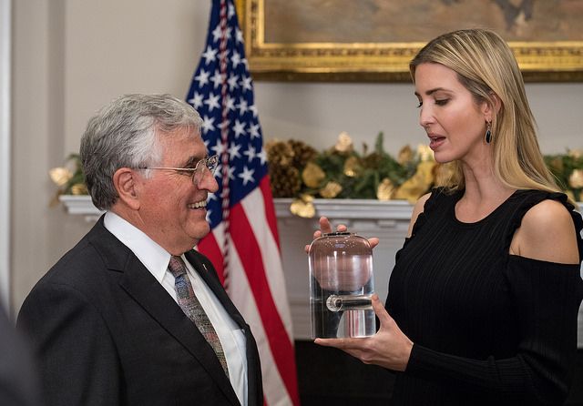 Jack Schmitt and Ivanka Trump with Moon Rock