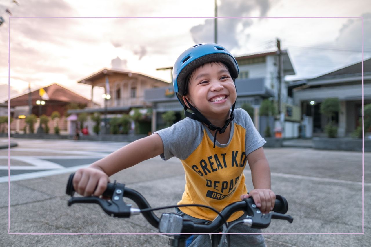 Boy riding a bike