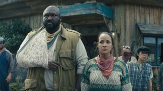 Nonso Anozie as Tommy Jepperd and Dania Ramirez as Aimee Eden in Sweet Tooth season 2
