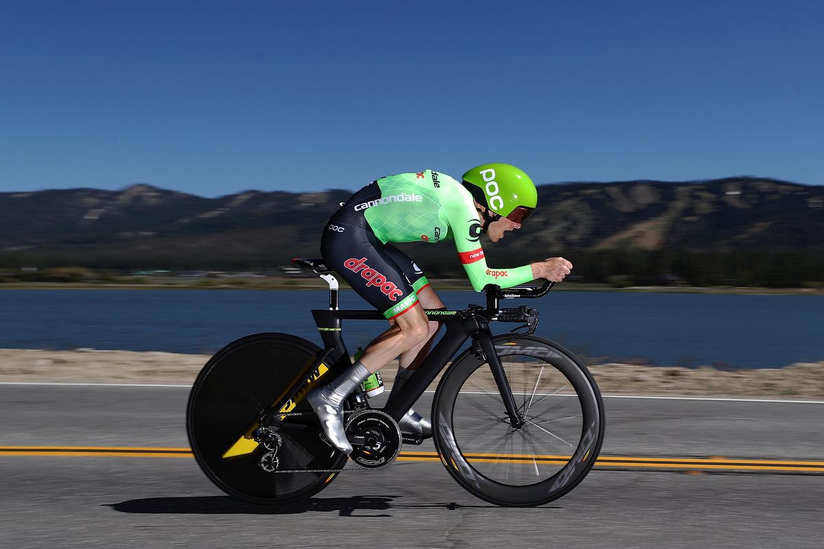 Andrew Talansky (Cannondale-Drapac) pulled himself onto the podium after the TT