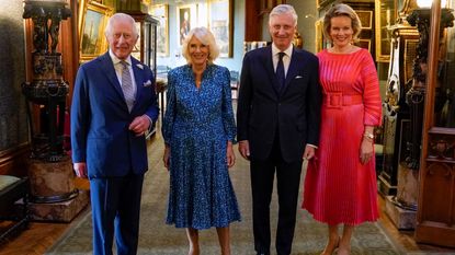 Queen Camilla’s Cornflower Blue Tunic Dress For Reception | Woman & Home