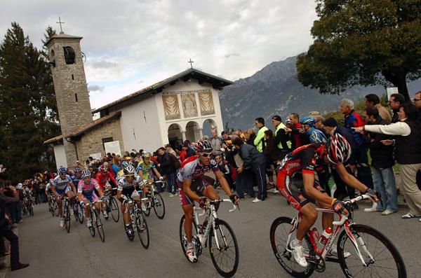 Belgum's Philippe Gilbert (Silence-Lotto) tops the climb of the Madonna del Ghisallo.