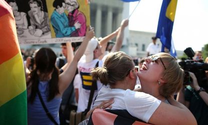 American University students embrace in D.C.