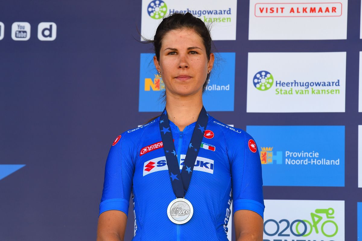 Elena Cecchini with the silver medal