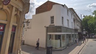 The side wall of a listed building