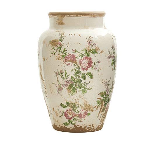 Ceramic Vintage Floral Print Vase