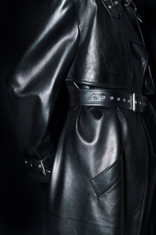 black leather coat