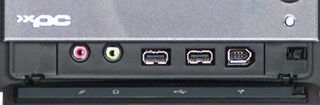 The front connections lack ports for optical audio input or output