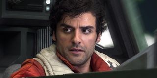 Poe Dameron in a cockpit