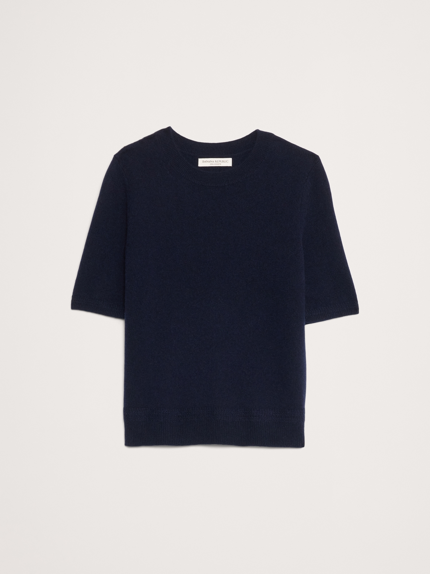 Lightweight Cashmere Short-Sleeve Sweater