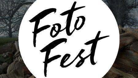 FotoFest logo on a woodland background 