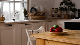 Kitchen with wooden elements