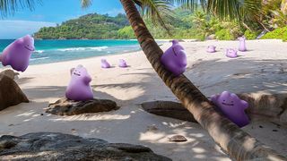 Pokémon Go dittos climbing palm trees