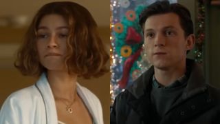 Zendaya and Tom Holland in a side-by-side photo.