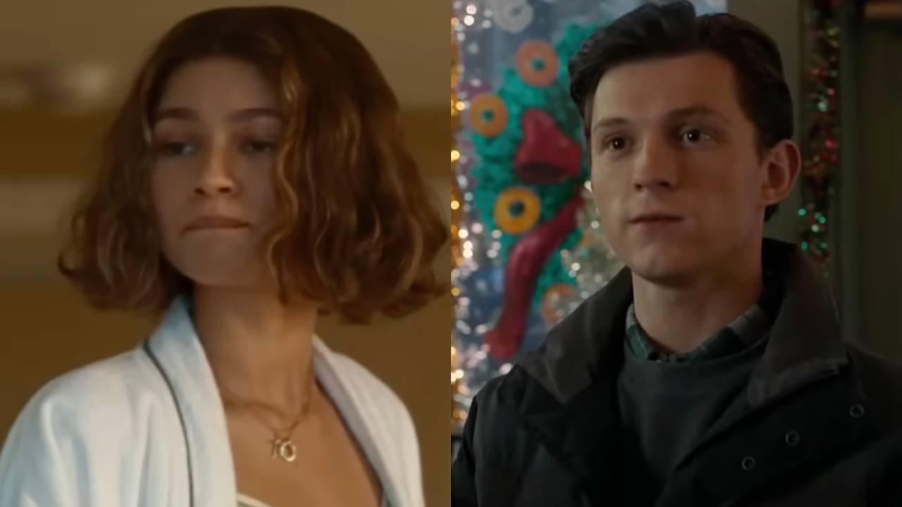 Zendaya and Tom Holland in a side-by-side photo.