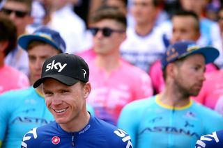 Chris Froome (Team Sky) enjoys the party atmosphere at the Tour Colombia presentation