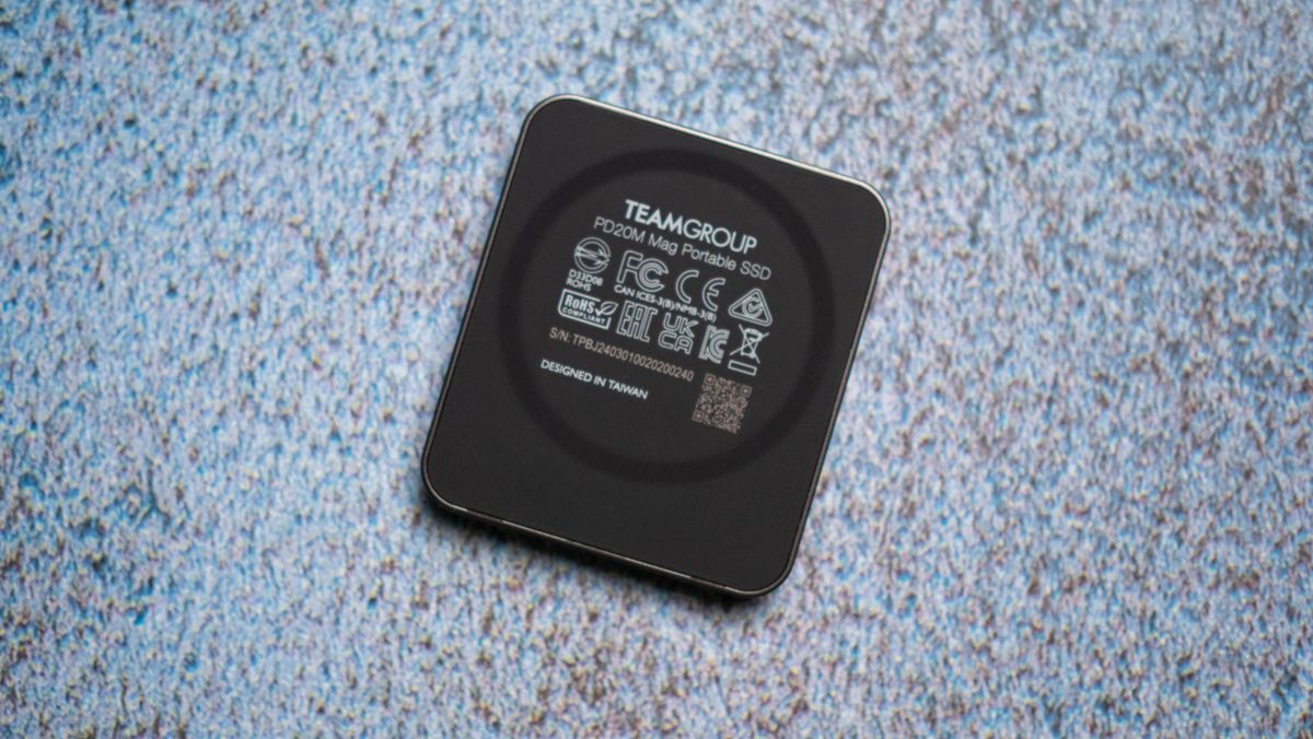 TeamGroup PD20M MagSafe SSD design photos against a craft sheet